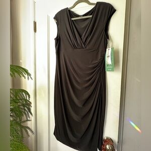 American Living Black Draped Midi Dress